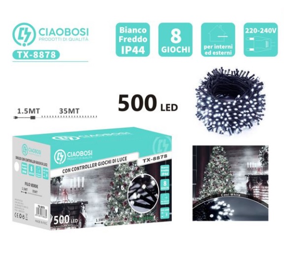 Stringa 500 Led 35mt Bianco Freddo IP44